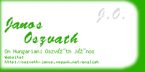 janos oszvath business card